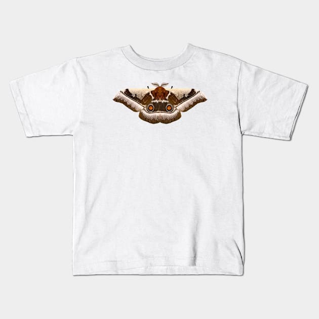 Emperor Moth Kids T-Shirt by InsecTees by Dom Lever